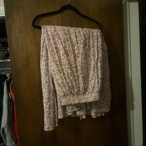 Chic Floral A-Line Skirt in Pink